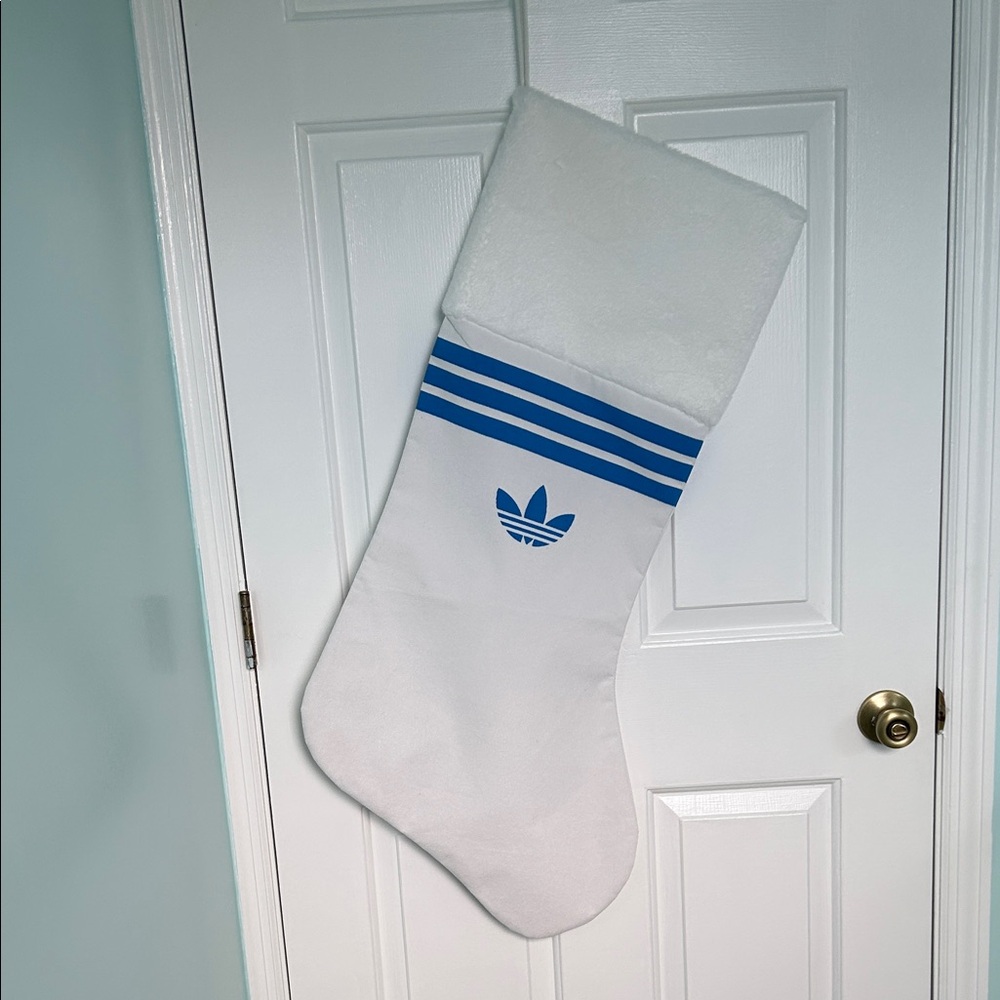 ADIDAS CHRISTMAS STOCKING White with Blue Stripes